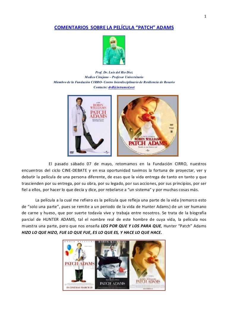 Comentarios De La Pelicula Patch Adams En La Fundacion Cirro