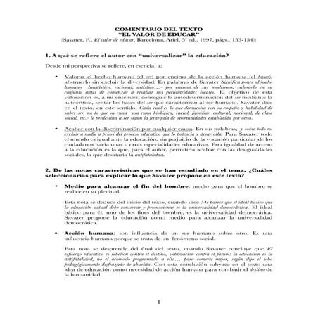 Comentario de texto Savater