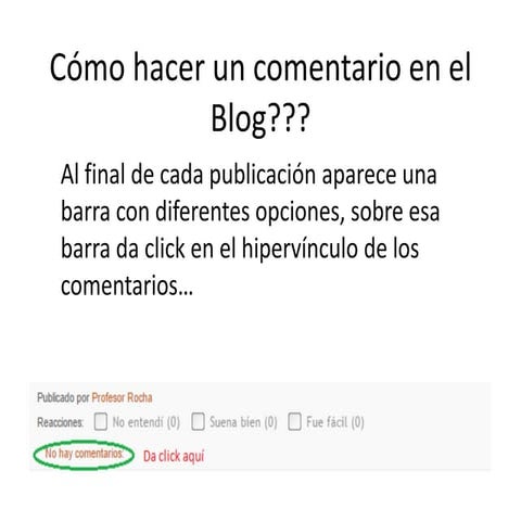 Comentar un blog