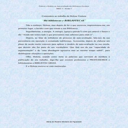 Comentário a Helena Ventura