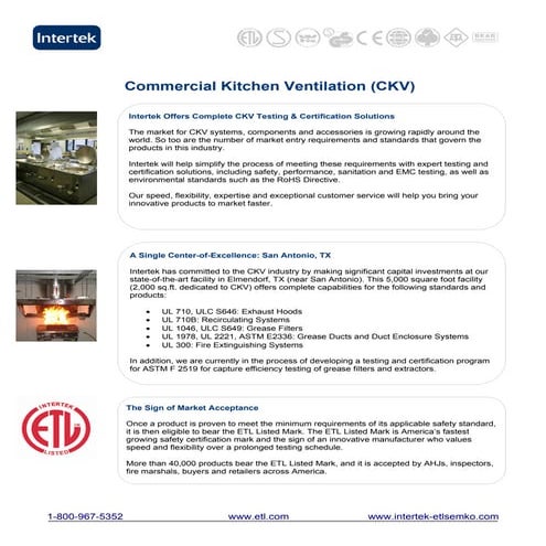 Comercial kitchen verification