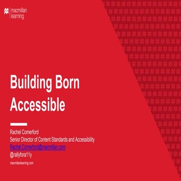 Building Born Accessible - Rachel Comerford
