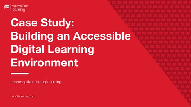 Comerford "Case Study: Building an Accessible Digital Learning Environment"