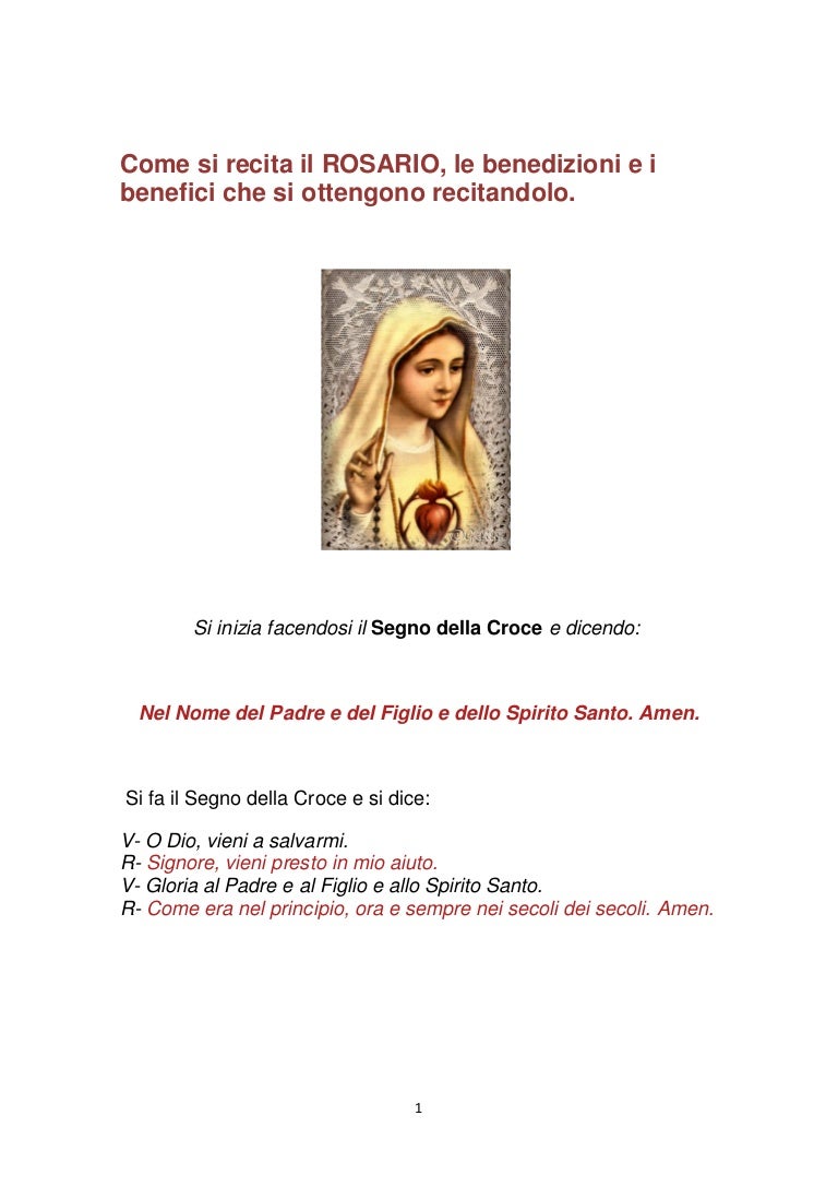 Come Si Recita Il Rosario Con Tre Grani