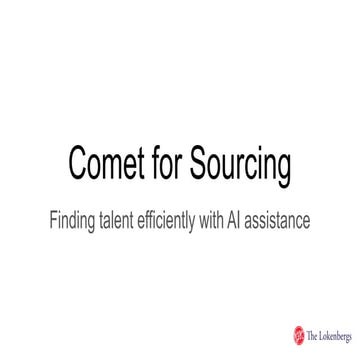 Explaining how to use Comet AI for Sourcing
