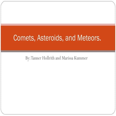 Comets, Asteroids, And Meteors Project 12