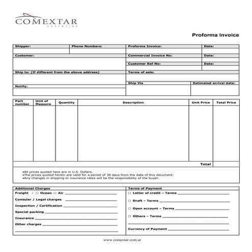 Proforma Invoice