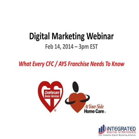 Digital Marketing - What Every CFC / AYS Franchise Needs To Know