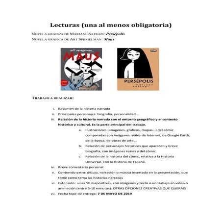 Instrucciones Comic 4 eso