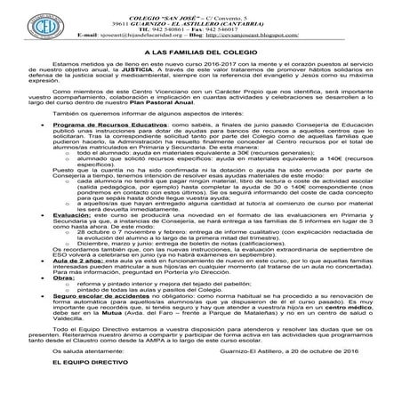 Comienzo curso 16 17 20-10-16