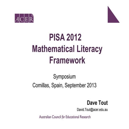 Mathematics in PISA by Andreas Schleicher - 31 October 2023 OECD ...