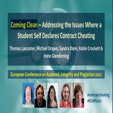 Coming Clean – Addressing the Issues Where a Student Self Declares ...