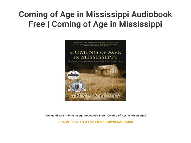 coming of age in mississippi pdf download