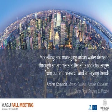 Modelling and managing urban water demand through smart meters: Benefits and ...