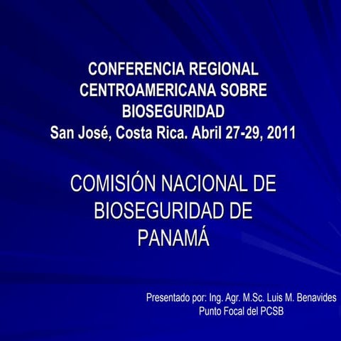 Comisión nacional de bioseguridad de panamá