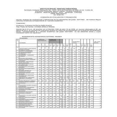 Comision de evaluacion  2012