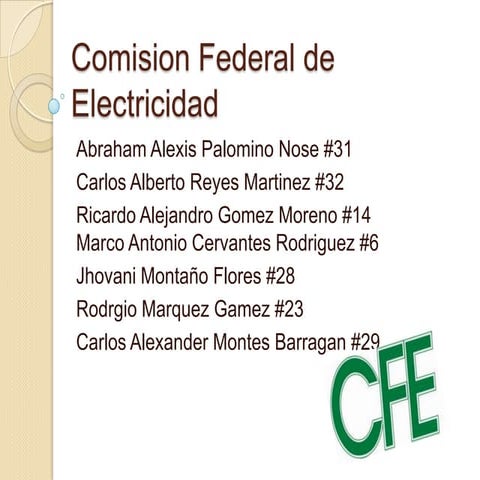 Comision federal de electricidad | PPTX