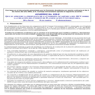 Comité de Planificación Universitaria para la Universidad Autónoma Chapingo, ...