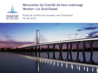 Comité de bon voisinage Verdun / Île-des-Soeurs / Le Sud-Ouest - 16 mai 2019