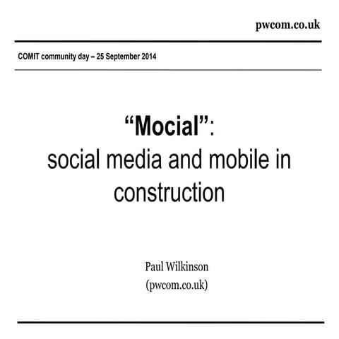 CD September 2014 - Social Media in Construction