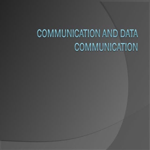 Comm. and data communication