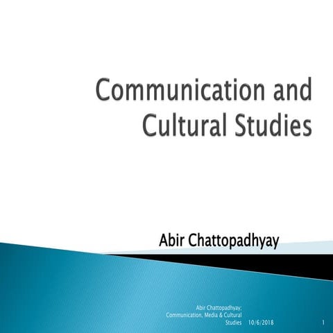 Workshop on Communication and Cultural Studies Slides 