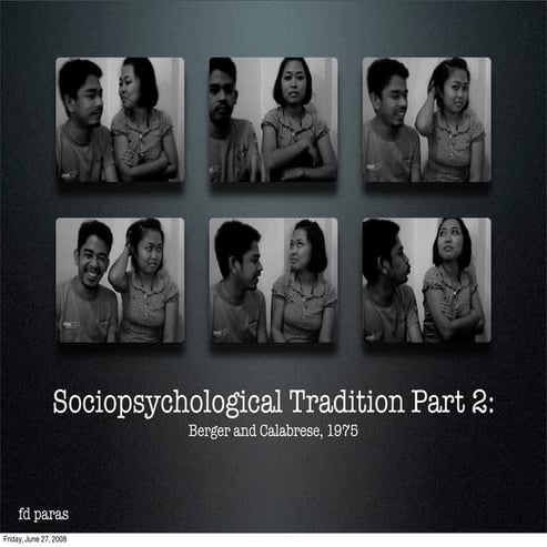 Socio-Psychological Tradition in Communication Theory