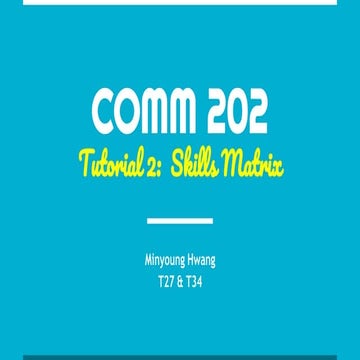 Tutorial 2: Skills Matrix (T27 & T34)