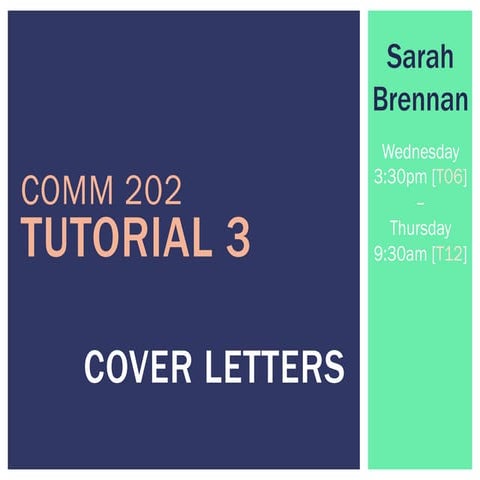 Comm202 - Tutorial 3 Cover Letters (SarahBrennan)