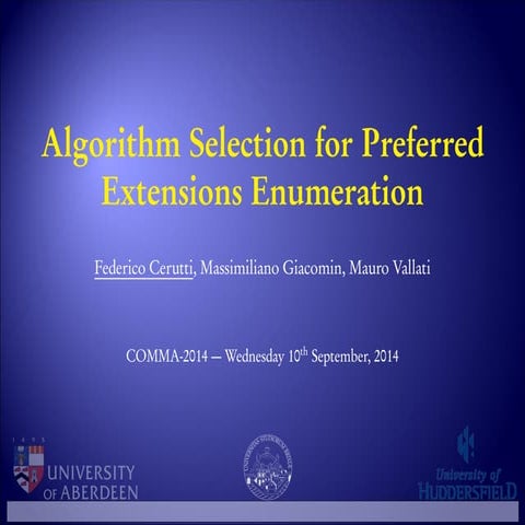 Algorithm Selection for Preferred Extensions Enumeration
