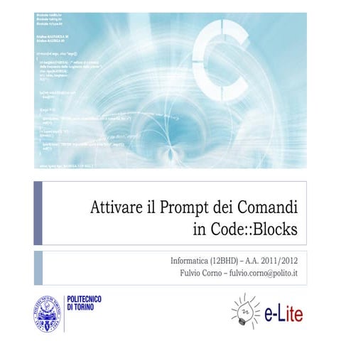 Attivare facilmente il Prompt dei comandi in Code::Blocks | PPT