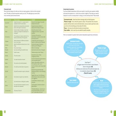 Command words   revision