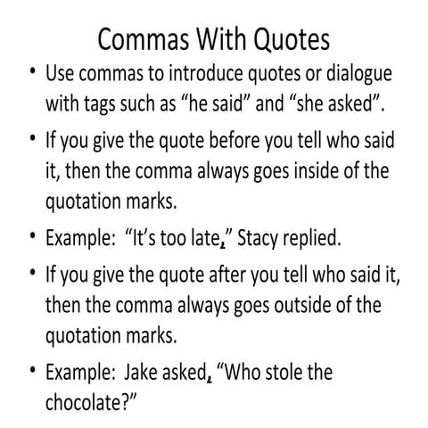 Comma with quotes rule and grammar practice 10 16-14 