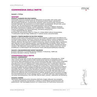 Commedia dell'arte - scenariusz pre...