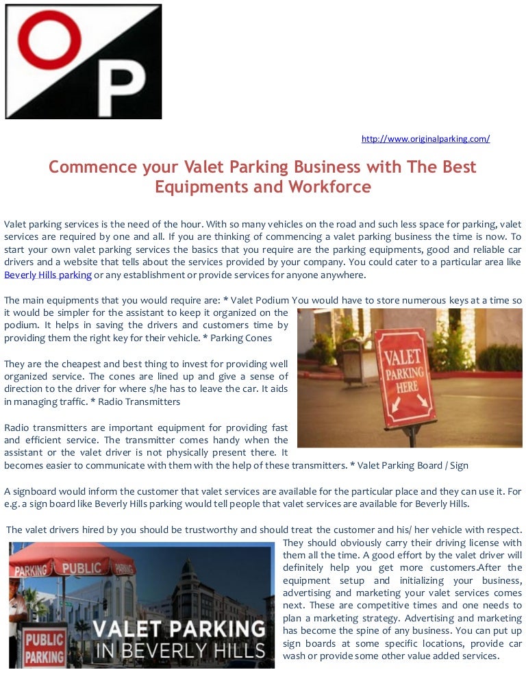 Commence your valet parking business with the best equipments and wor…