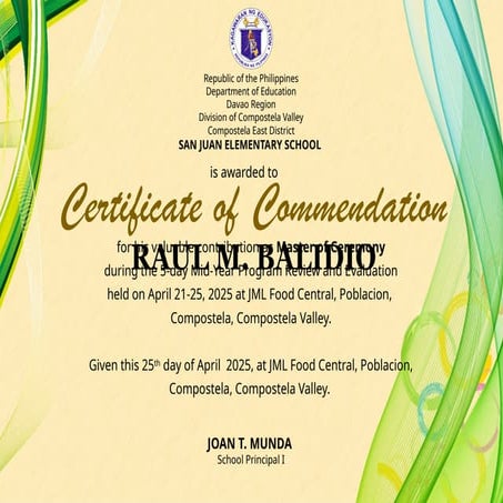 Commendation Certificate for teacher.pptx