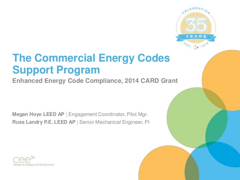 The Commercial Energy Codes Support Program