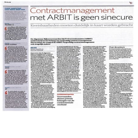 Contractmanagement met Arbit is geen sinecure | PDF
