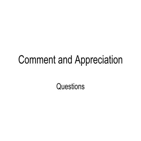 Comment And Appreciation Part 2