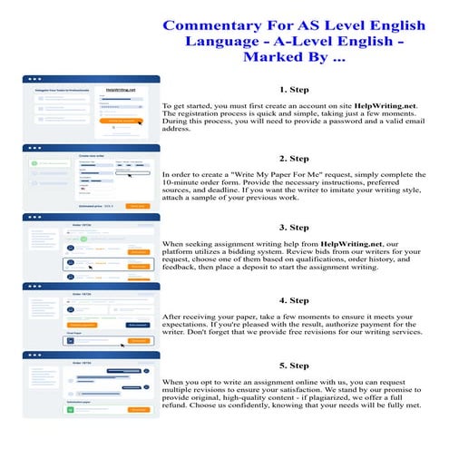 Commentary For AS Level English Language - A-Level English - Marked By