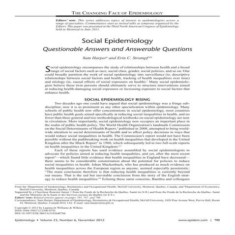 Commentary  _social_epidemiology__questionable answers and answerable questions