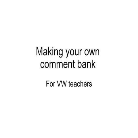 Comment Bank