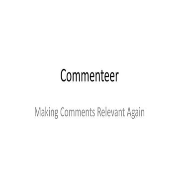 Commenteer - Anonymous but Accountable Communities