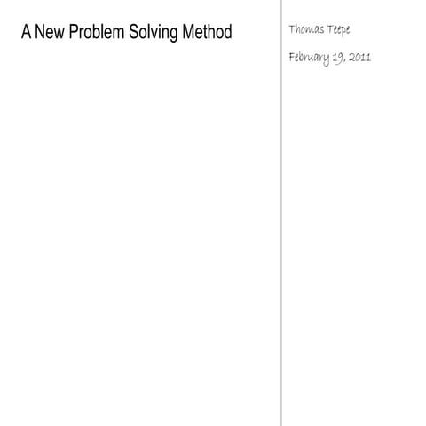A New Problem Solving Method
