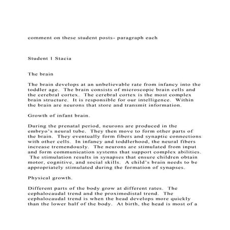 comment on these student posts- paragraph eachStudent 1 .docx
