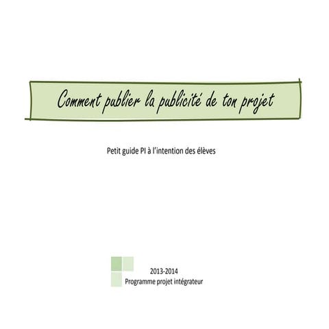 Comment publier la publicité de son projet