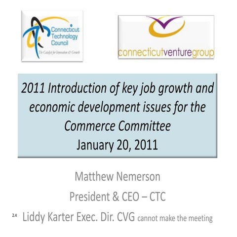 Commerce Committee Presentation by Matthew Nemerson on January 20, 2011
