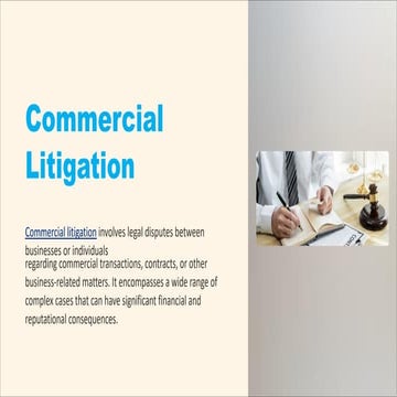 The Role of Commercial Litigation in Resolving Business Disputes ...