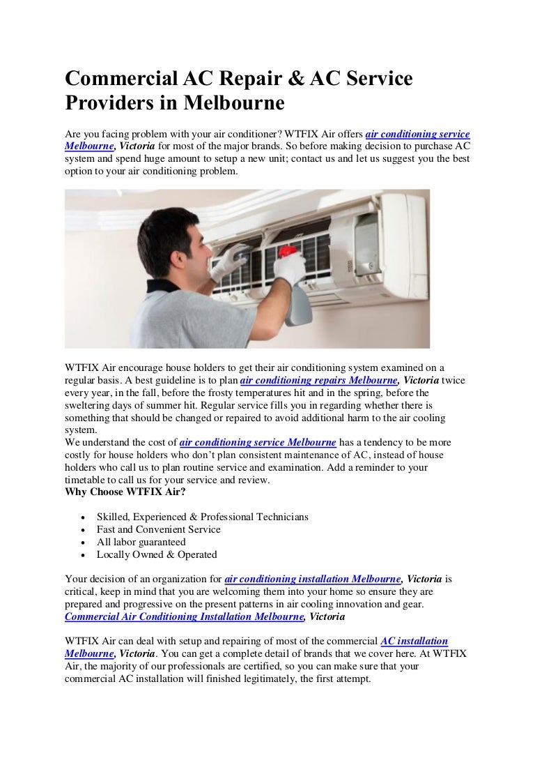 Commercial ac repair & ac service providers in melbourne
