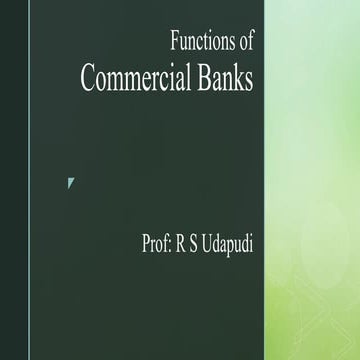 Functions of Commercial Banks